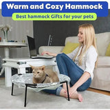 Desk Pet Bedpomesea Soft Elevated Hammock for Small Dogs & Cats, Glow in the Dark Raised Desk Bed,Cozy Floor Hammock,Cat Lounge Furniture,Anti-Anxiety