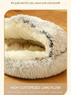 2-In-1 Cat & Cave Calming Anti-Anxiety for Indoor Cats & Small Dogs All Season Use Machine Washable Ultra Soft Lining Non Slip Durable Plush Camas Perros Winter Pet Costco Hotdog Tray Donut Bed Cozy Extra Large Cute Cartoon Fluffy Small Dog Bed