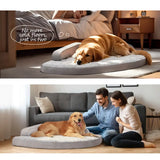 Large Dog Bed - XL Orthopedic Egg-Crate Memory Foam Dog Beds with Removable Washable Cover, Waterproof Pet Beds with Non-Slip Bottom, Grey