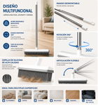 Escoba de Silicona Quitapelos para Mascotas, Mango Extensible hasta 1,5