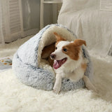 2-In-1 Cat & Cave Calming Anti-Anxiety for Indoor Cats & Small Dogs All Season Use Machine Washable Ultra Soft Lining Non Slip Durable Plush Camas Perros Winter Pet Costco Hotdog Tray Donut Bed Cozy Extra Large Cute Cartoon Fluffy Small Dog Bed