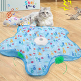 Interactive Unpredicatable Moving Feather Hunting Cat Toy with Real Mouse Squeaky, Hide and Seek Rechargeable Cat Toy for Bored Cat, Automatic Chargeable, Indoor Exercise & Boredom Relief for All Breeds Cats , Essential for Petlovers
