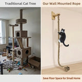 Vertical Cat Climbing Frame, Durable Natural Hemp Rope, Scratching Posts, Indoor Pet Exercise Toy, Space-Saving Design, Wall Hook Included, Encourages Activity