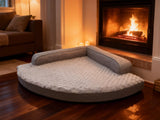 Large Dog Bed - XL Orthopedic Egg-Crate Memory Foam Dog Beds with Removable Washable Cover, Waterproof Pet Beds with Non-Slip Bottom, Grey