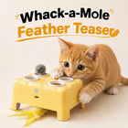2-In-1 Interactive Cat Toy: Automatic Whack-A-Mole & Rotating Feather Teaser, 3 Play Modes, Non-Slip Weighted Base, Smart Auto Shut-Off, USB-C Rechargeable, Cat Enrichment for Bored & Picky Indoor Cats