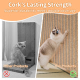 Mocherpion Natural Cork Cat Scratcher Board 2-Pack: Ideal for Multi-Cat Families, Eco-Friendly Strong Adhesive Backing, Wall, Sofa & Cabinet Door Mountable, Scratch-Resistant Easy to Clean, Doubles as Cat Scratcher & Cat Mat, Claw-Friendly Safe