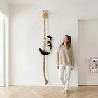 Vertical Cat Climbing Frame, Durable Natural Hemp Rope, Scratching Posts, Indoor Pet Exercise Toy, Space-Saving Design, Wall Hook Included, Encourages Activity