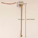 Vertical Cat Climbing Frame, Durable Natural Hemp Rope, Scratching Posts, Indoor Pet Exercise Toy, Space-Saving Design, Wall Hook Included, Encourages Activity