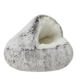 2-In-1 Cat & Cave Calming Anti-Anxiety for Indoor Cats & Small Dogs All Season Use Machine Washable Ultra Soft Lining Non Slip Durable Plush Camas Perros Winter Pet Costco Hotdog Tray Donut Bed Cozy Extra Large Cute Cartoon Fluffy Small Dog Bed
