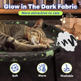 Desk Pet Bedpomesea Soft Elevated Hammock for Small Dogs & Cats, Glow in the Dark Raised Desk Bed,Cozy Floor Hammock,Cat Lounge Furniture,Anti-Anxiety