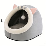 Rescue Kitten Bed-Cozy Cat Cave Bed, Plush Enclosed Soft House for Indoor Cats, Warm Fleece Interior, Washable & Collapsible, Calming Hideaway for Small Cats & Kittens