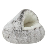 2-In-1 Cat & Cave Calming Anti-Anxiety for Indoor Cats & Small Dogs All Season Use Machine Washable Ultra Soft Lining Non Slip Durable Plush Camas Perros Winter Pet Costco Hotdog Tray Donut Bed Cozy Extra Large Cute Cartoon Fluffy Small Dog Bed