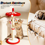 【Summervibes】Catails Cat Scratching Post 39.7"Tall Cat Tree Cat Tower Carousel Cat Scratching Posts Suitable for Kittens & Adult Stuff for Indoor Cat Tree Coffin Bed Sisal Scratcher with Cat Toy Soutdoor Fun