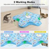 Interactive Unpredicatable Moving Feather Hunting Cat Toy with Real Mouse Squeaky, Hide and Seek Rechargeable Cat Toy for Bored Cat, Automatic Chargeable, Indoor Exercise & Boredom Relief for All Breeds Cats , Essential for Petlovers