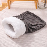 Warm Cat & Dog Sleeping Bag, Soft Plush Pet Cave Bed for Indoor Cats, Small Dogs & Kittens – Cozy Winter Tunnel Hideaway, Calming Burrow Nest with Thick Padding, Washable & Self-Warming Design
