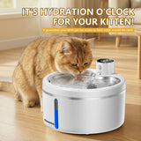 Smart Wireless Dynamic Cat Water Dispenser Ultra Silent 2.5L/84.54Oz Automatic Pet Water Bowl Equipped with Four-Layer Filtration System Ultra-Quiet Water Pump Dual Power Supply for Cats and Dogs