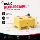 2-In-1 Interactive Cat Toy: Automatic Whack-A-Mole & Rotating Feather Teaser, 3 Play Modes, Non-Slip Weighted Base, Smart Auto Shut-Off, USB-C Rechargeable, Cat Enrichment for Bored & Picky Indoor Cats