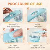 【Summervibes】2026 New 2 in 1 Pet Bath and Grooming Brush Is a Pet Toolwith Built in Shampoo Dispenser for Easy Bathing a Softmassage Tool for Long or Short Haired Dogs and Cats Idealfor Shower Grooming Supplies