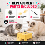 2-In-1 Interactive Cat Toy: Automatic Whack-A-Mole & Rotating Feather Teaser, 3 Play Modes, Non-Slip Weighted Base, Smart Auto Shut-Off, USB-C Rechargeable, Cat Enrichment for Bored & Picky Indoor Cats