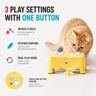 2-In-1 Interactive Cat Toy: Automatic Whack-A-Mole & Rotating Feather Teaser, 3 Play Modes, Non-Slip Weighted Base, Smart Auto Shut-Off, USB-C Rechargeable, Cat Enrichment for Bored & Picky Indoor Cats