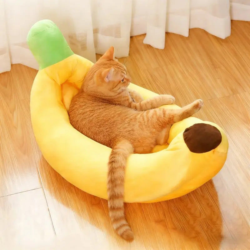 Cama para mascotas Petmino Luxe Banana Boat – Comodidad acogedora y lavable para gatos y perros pequeños y medianos